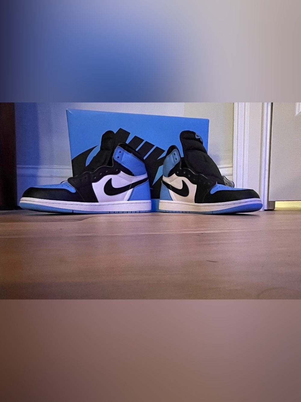 Size 6 US Nike Air Jordan 1 High "UNC TOE" - Black/White/University Blue